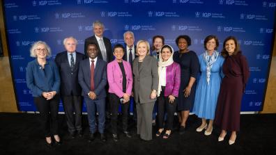Many of the Inaugural Carnegie Distinguished Fellows were present for the IGP Summit, joining Secretary Hillary Rodham Clinton, Dean Keren Yarhi-Milo, and Dame Louise Richardson of the Carnegie Corporation of New York. [photo: Shahar Azran]