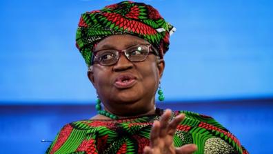 Ngozi Okonjo-Iweala speaks on stage