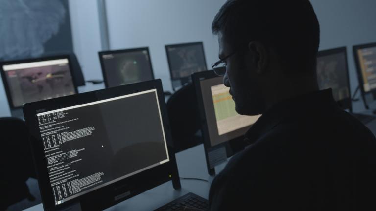 Person looking at computer screen